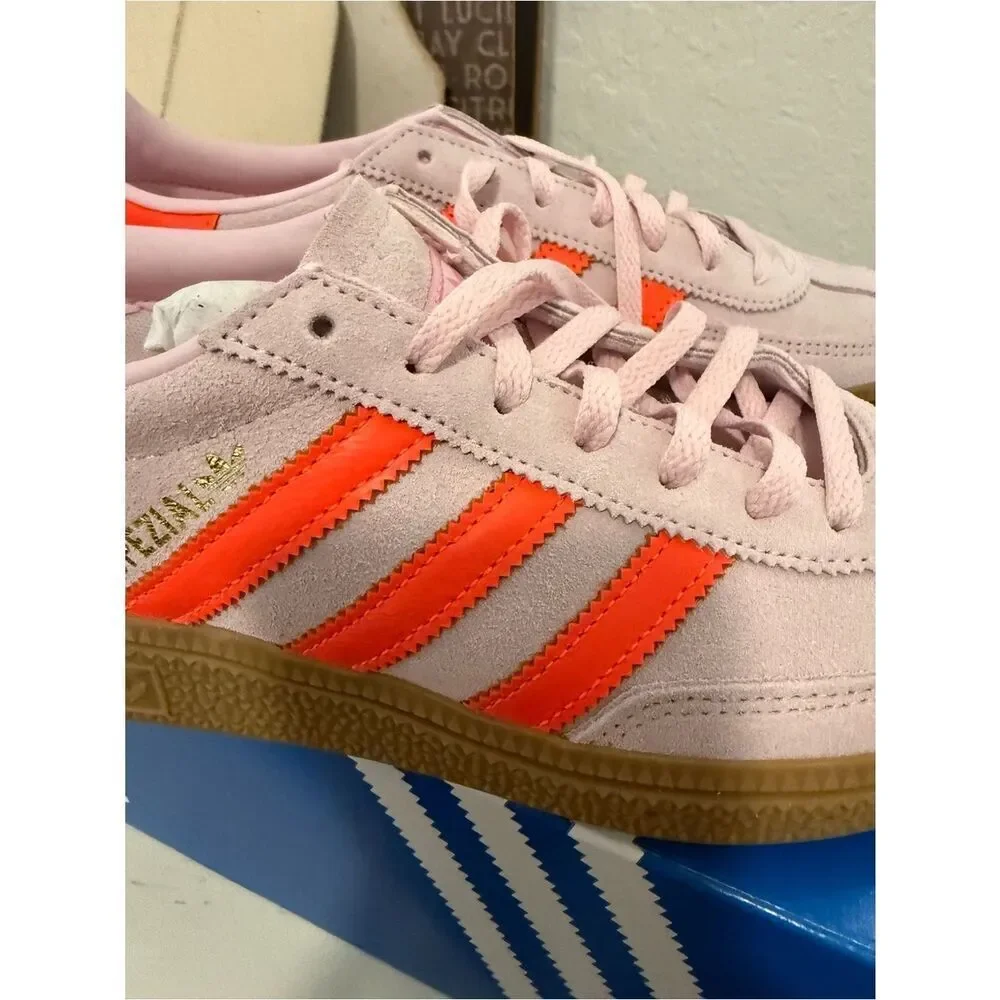 Adidas clear pink gum Handball Spezial suede sneakers NIB